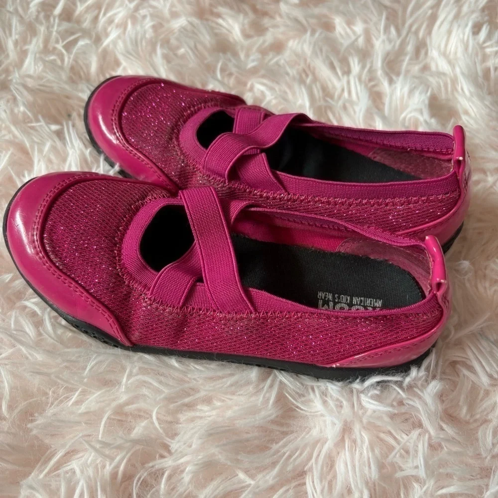 Ruum to Grow Kids Pink Glitter Shoes Mary Jane Sneaker Slip On Sz 11 Girls
